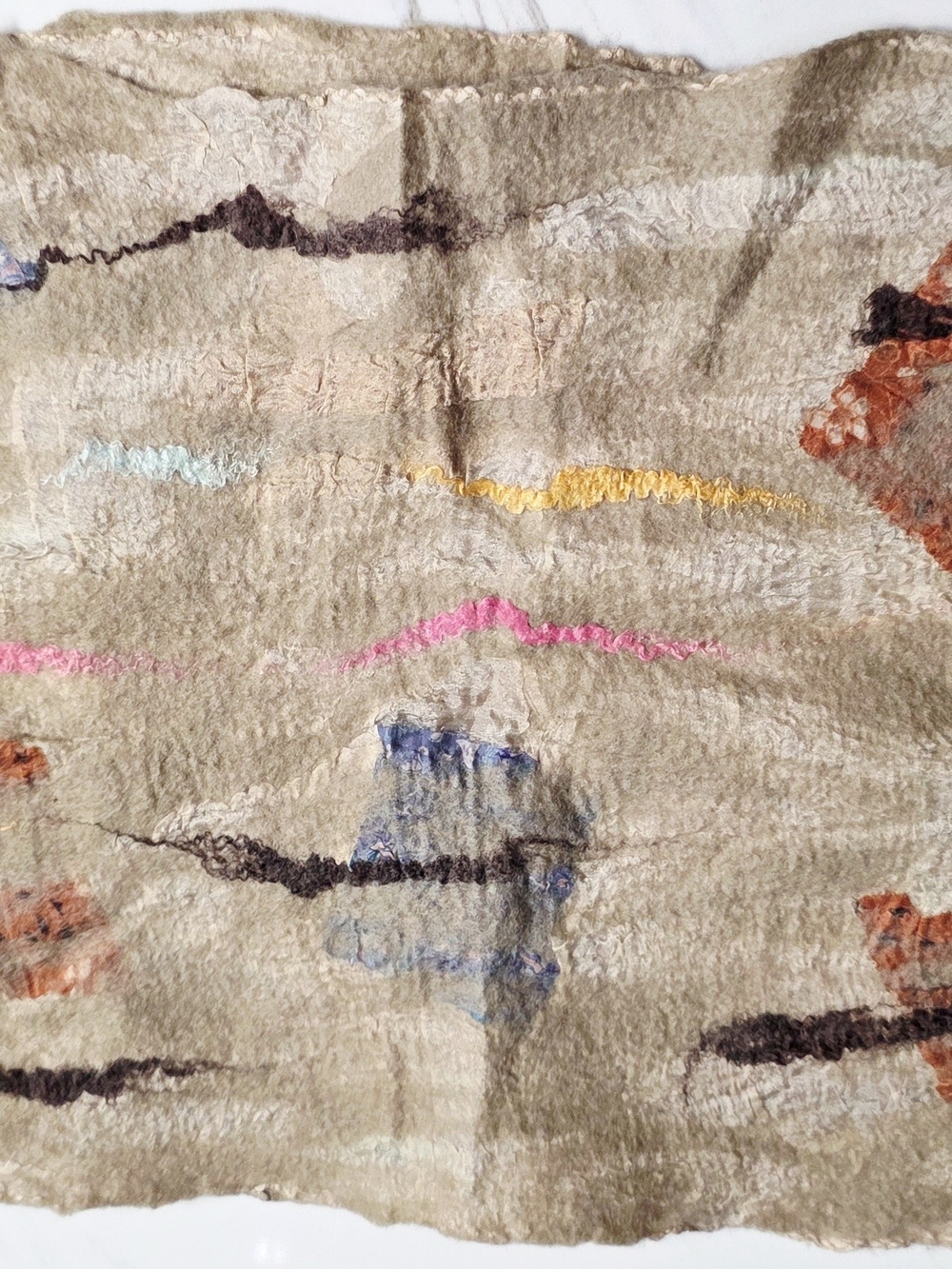 Abstract Multicolor Abstract One Of A Kind Wool Scarf